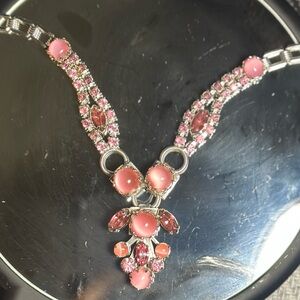 Elegant Pink and Silver Necklace